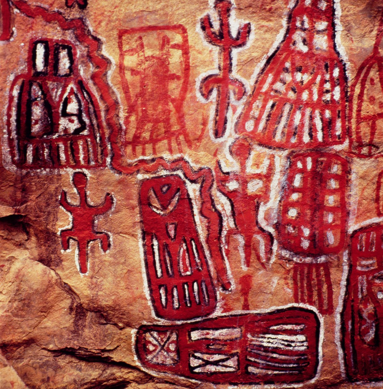 Forhistorisk klippemaleri, fra SonghaiDogon-regionen i Mali (hulemaleri) af Prehistoric