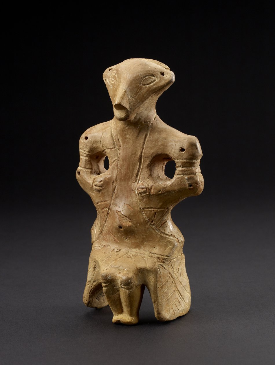 Siddende kvindefigur fra Vinca, tidligere Jugoslavien, 5. århundrede f.Kr. (terracotta) af Prehistoric