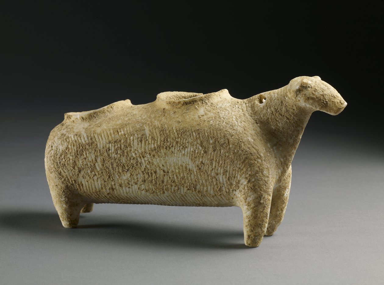 Vase i form af et får, tidlig kykladisk, ca. 2500 f.Kr. (lertøj) af Prehistoric