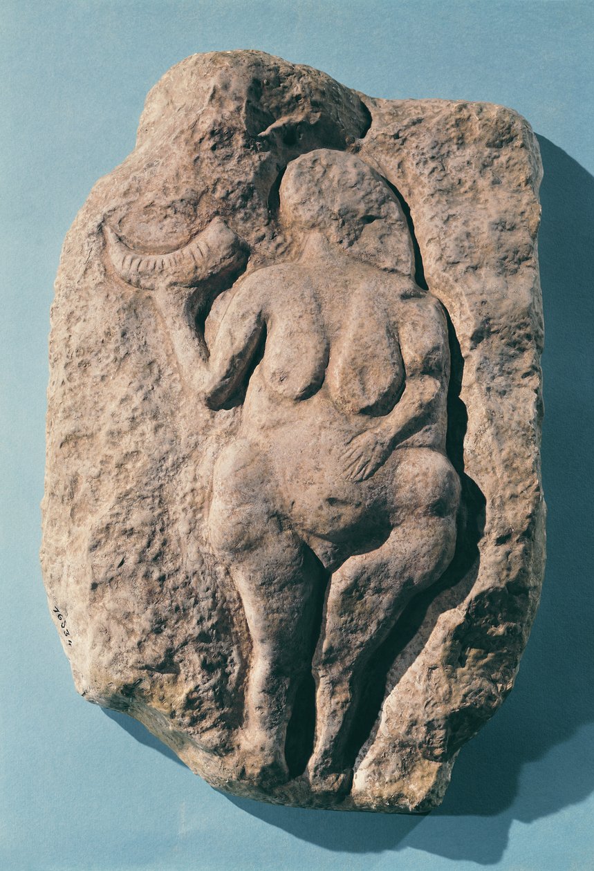 Venus med et horn, fra Laussel i Dordogne af Prehistoric