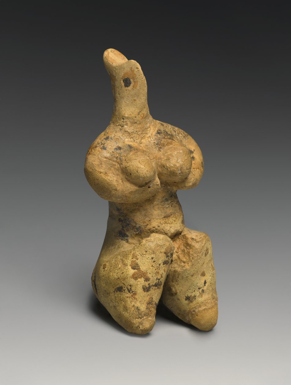 Kvindefigur, sent femte årtusinde (ler og pigment) af Prehistoric