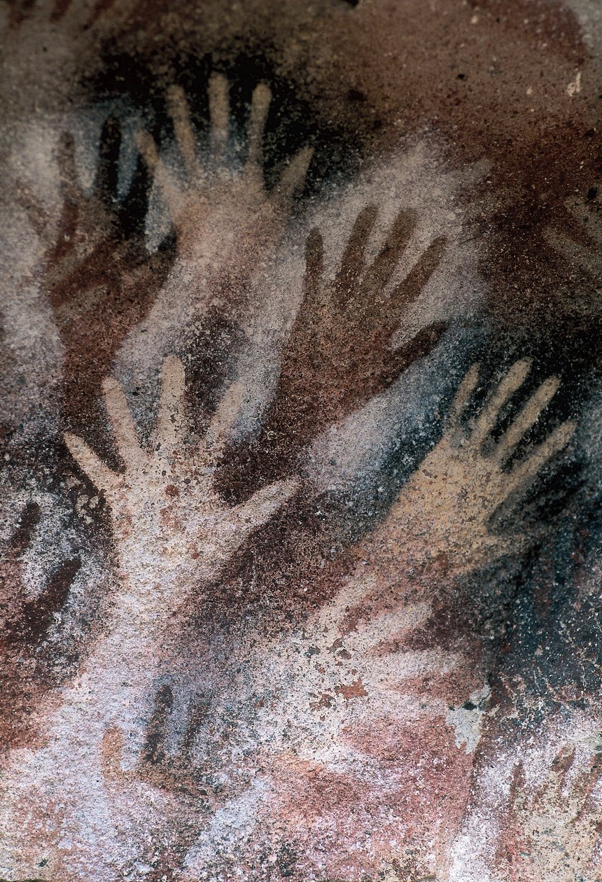 Cave of Hands, Santa Cruz, Argentina, neolitisk periode (fresco) af Prehistoric Prehistoric