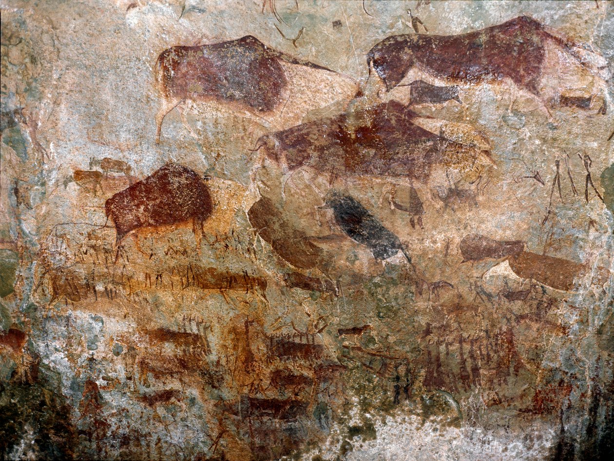 Hulemalerier lavet af san-folk, tredje årtusinde f.Kr af Prehistoric Prehistoric