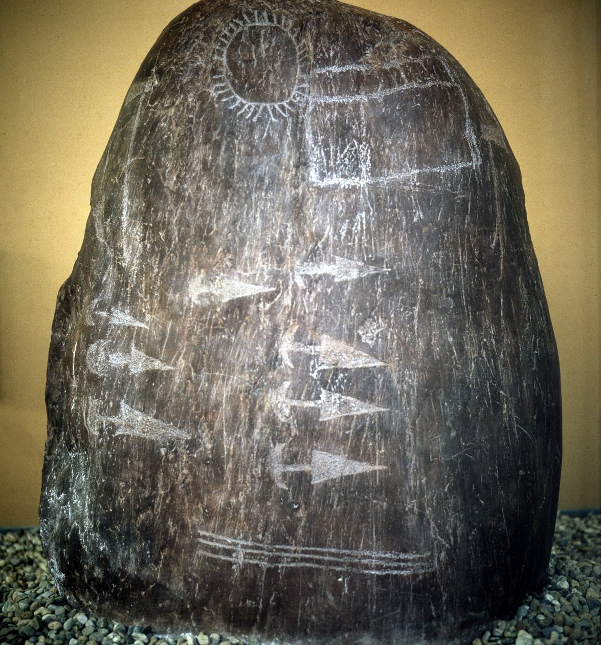 Civilisation af Camunni. Bagnolo stele type 1 a af Prehistoric Prehistoric