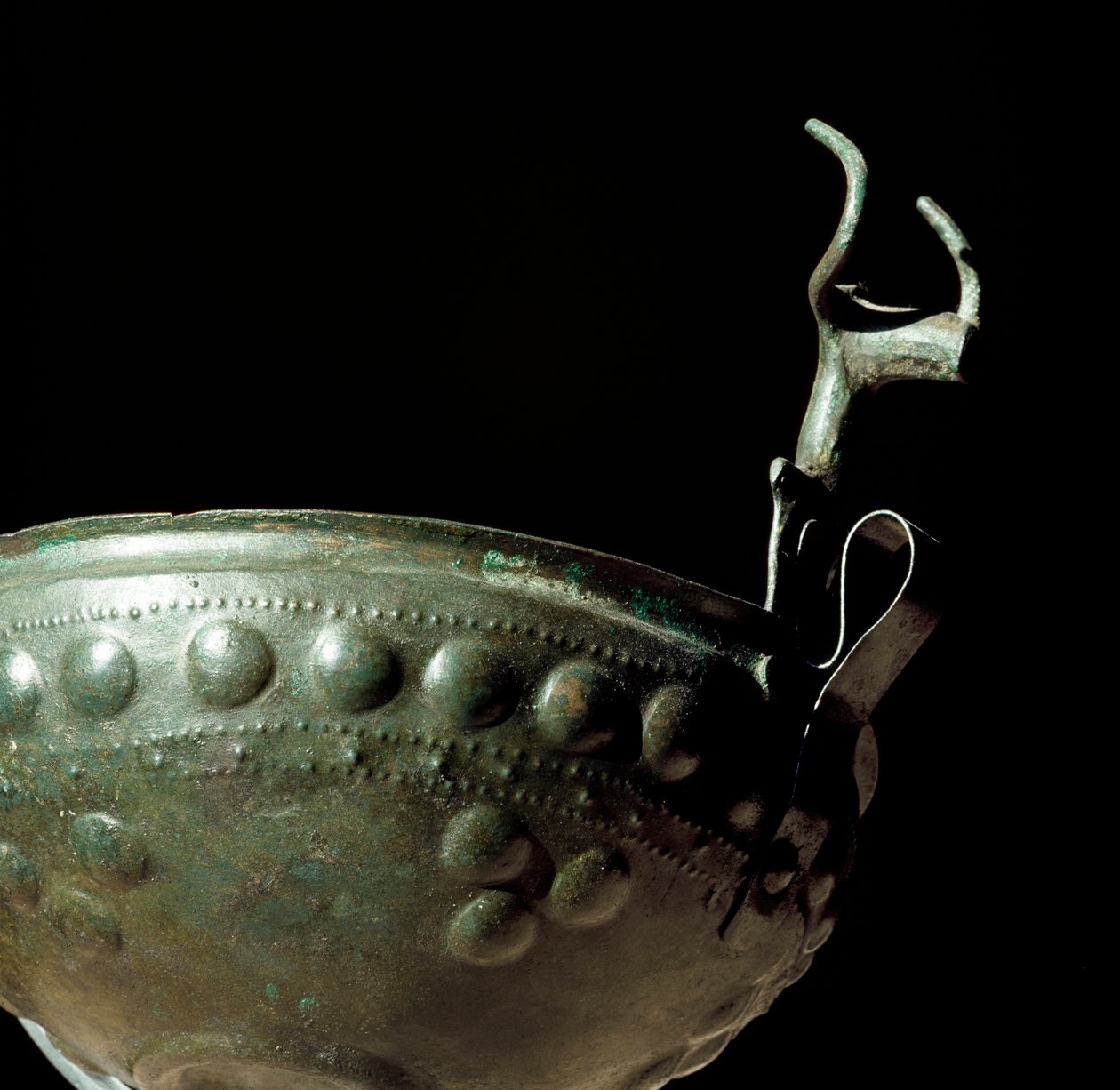 Etruskisk civilisation: bronzekop fra nekropolis Tolfa, Lazio. 10. århundrede f.Kr. Rom, Luigi Pigorini Nationalmuseum for forhistorisk etnografi af Prehistoric Prehistoric