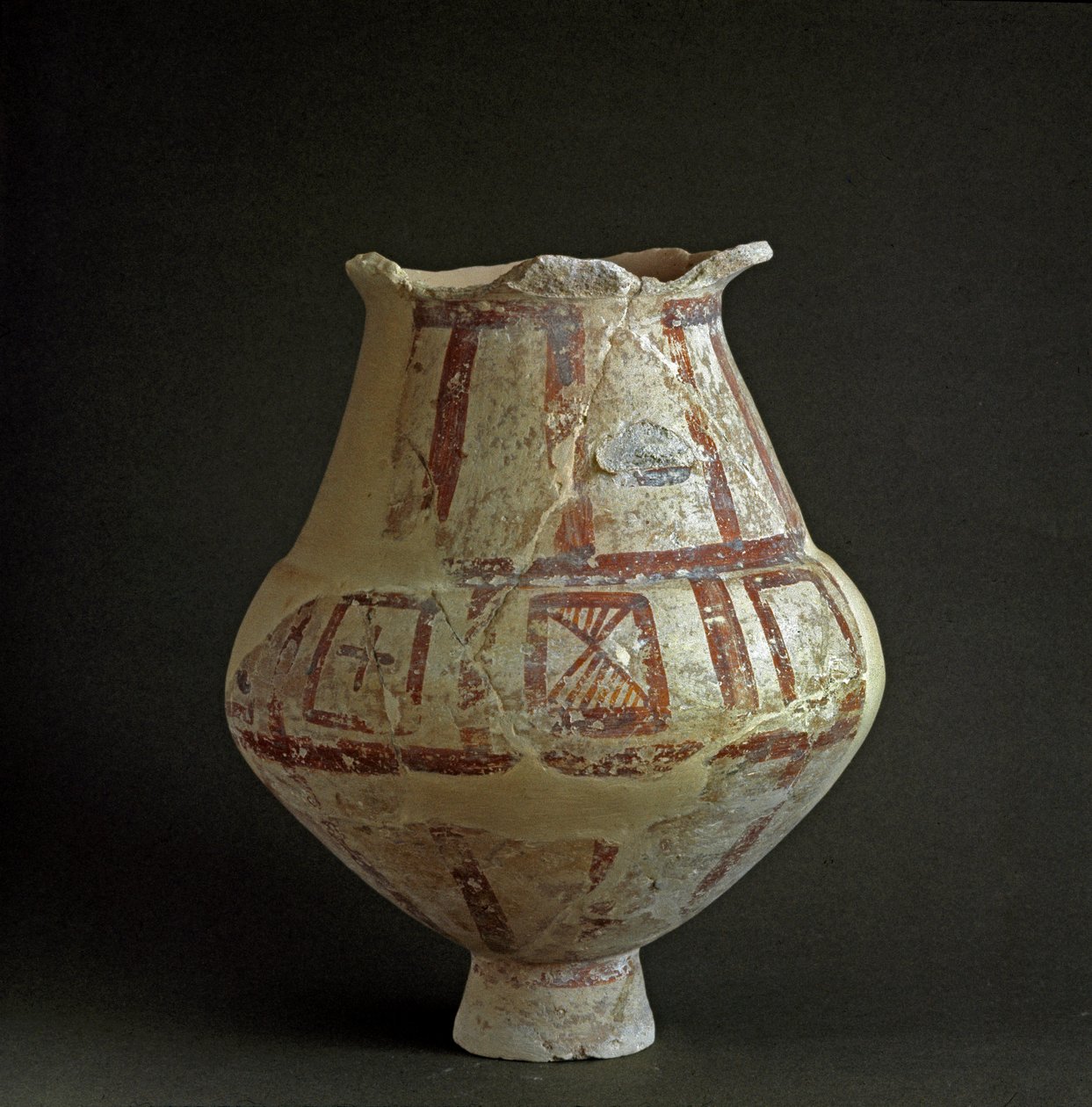 Etruskisk civilisation: terracotta vase fra nekropolis Mattonara (Civitavecchia), Lazio. 7.-6. århundrede f.Kr. Rom, Luigi Pigorini Nationalmuseum for forhistorisk etnografi af Prehistoric Prehistoric