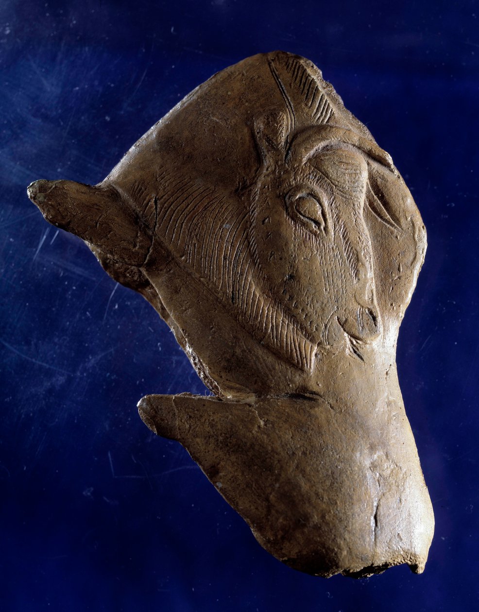 Forhistorisk kunst (Ovre Magdalena): "" Bison rejser sig"" Skulptur i rensdyrtræ fra ly af Madeleine i Dordogne. 11000 f.Kr. Søn 0,10 m. Saint Germain en Laye, Nationalmuseet for arkæologi af Prehistoric Prehistoric
