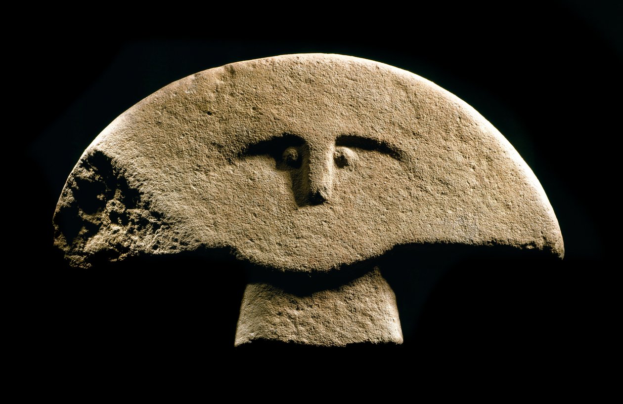 Forhistorisk kunst: figurer skulptureret i jernalderen. 1100-800 f.Kr. La Spezia, kommunalt museum for Lunigiana-civilisationen af Prehistoric Prehistoric