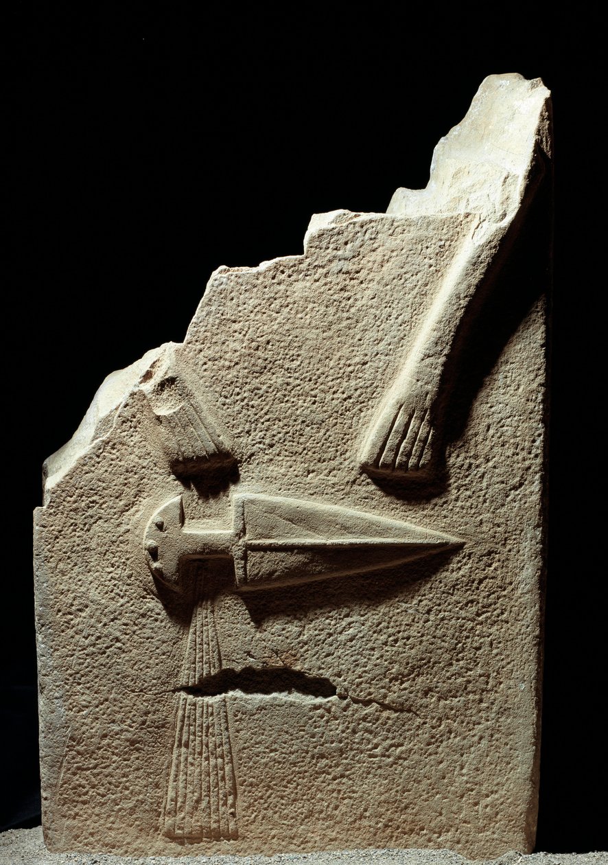 Forhistorisk kunst: stele udskåret under jernalderen fra stedet Lunigiana nær La Spezia, Italien. 1100-800 f.Kr. La Spezia, kommunalt museum for Lunigiana-civilisationen af Prehistoric Prehistoric