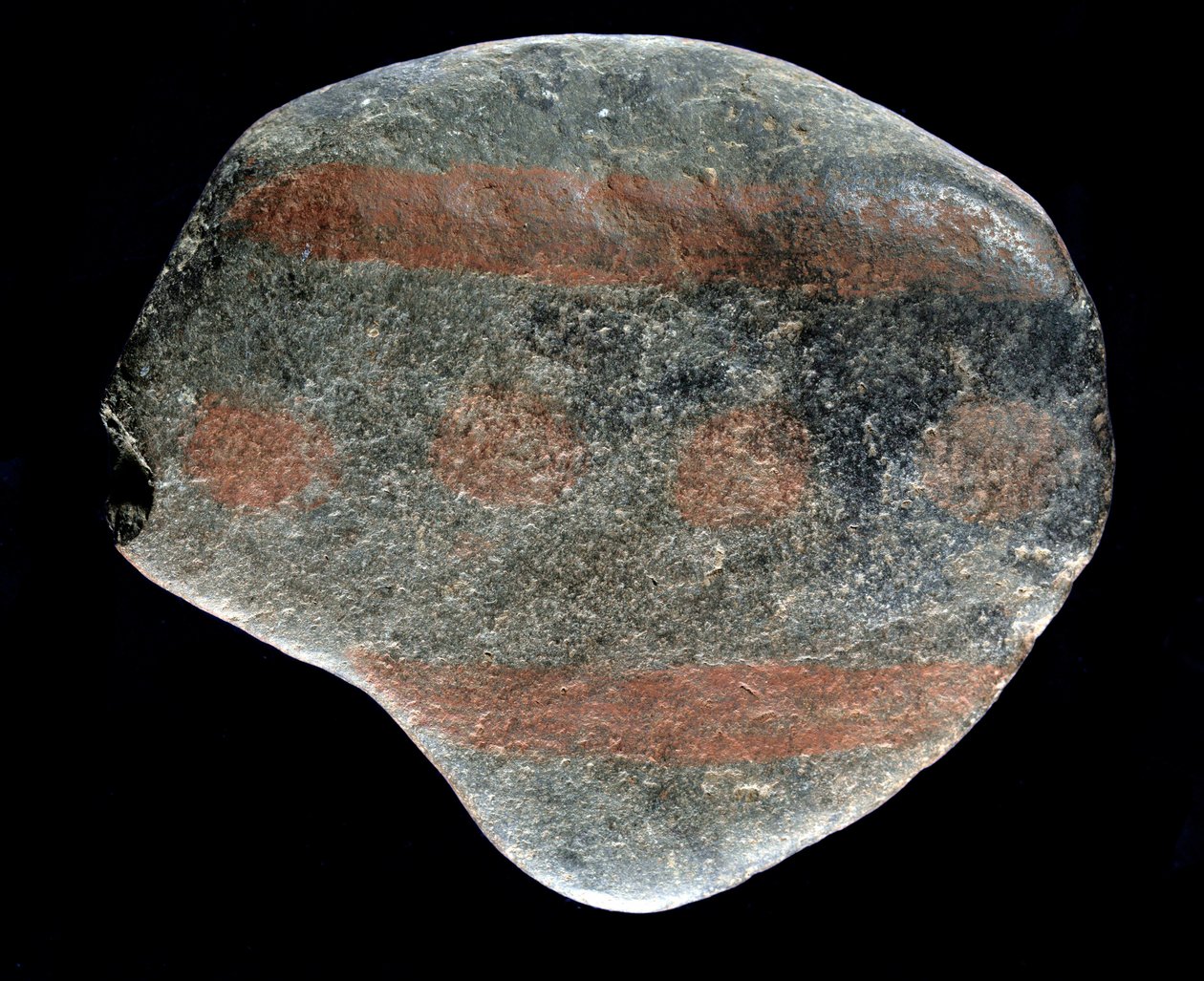 Forhistorie: malet småsten fra Azilianernes tid. 9000 f.Kr. Saint-Germain-en-Laye, Nationalt Arkæologisk Museum af Prehistoric Prehistoric