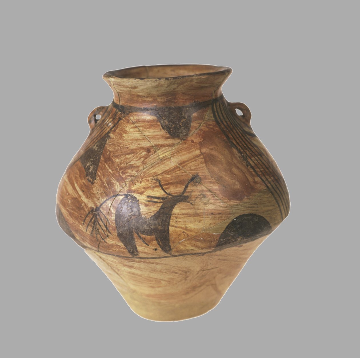 Amfora med zoomorfisk maleri, 3800-3600 f.Kr af Prehistoric Russian Culture