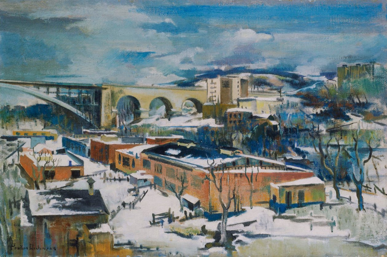 Vinter, Harlem River af William Preston Dickinson