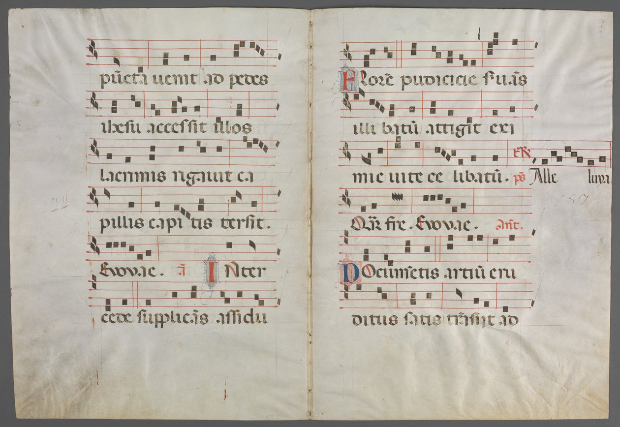 Bifolium fra et antifonarium: Musik af Primo Miniatore di San Domenico