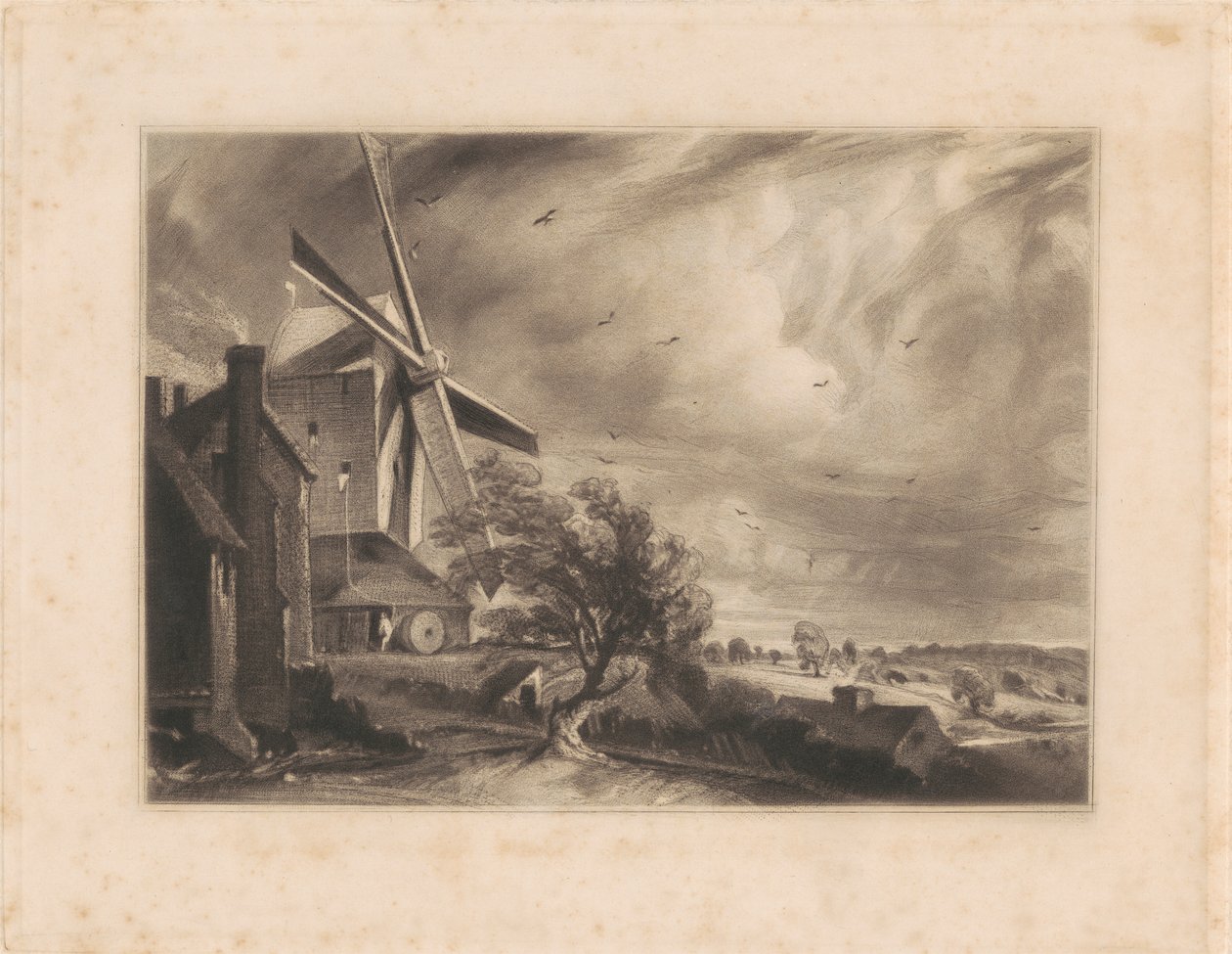 Mølle nær Colchester af Print made by David Lucas
