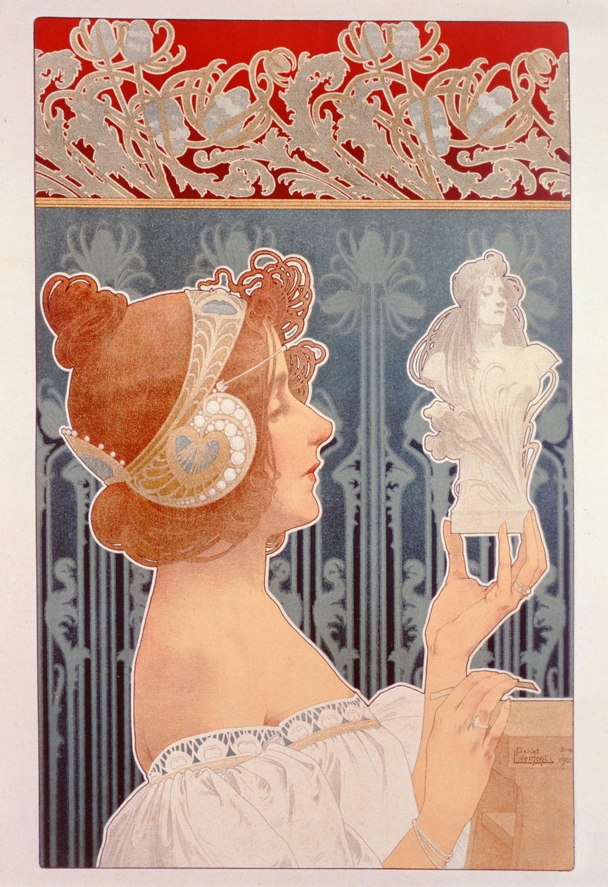 Kvinde med en statuette, 1901 af Privat Livemont