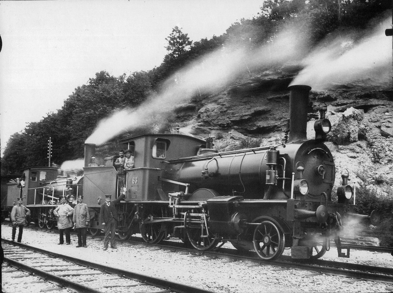 Lokomotiv med et tilbud nr. 63 af typen A2T fra Schweizeriſchen Nordoſtbahn af Georg Wilhelm Hecklau