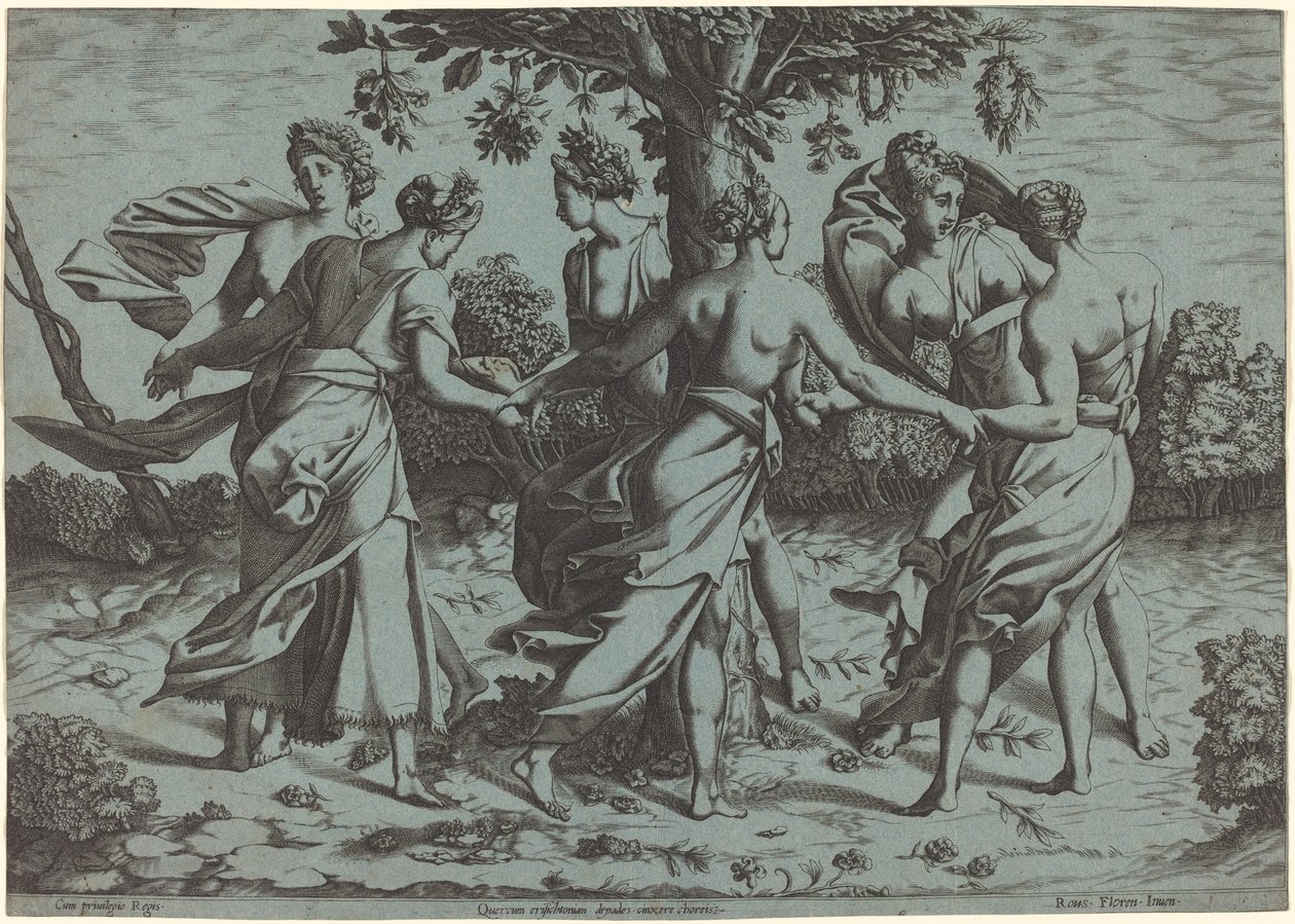 Dryadernes dans af Probably French 16th Century after Pierre Milan after Rosso Fiorentino