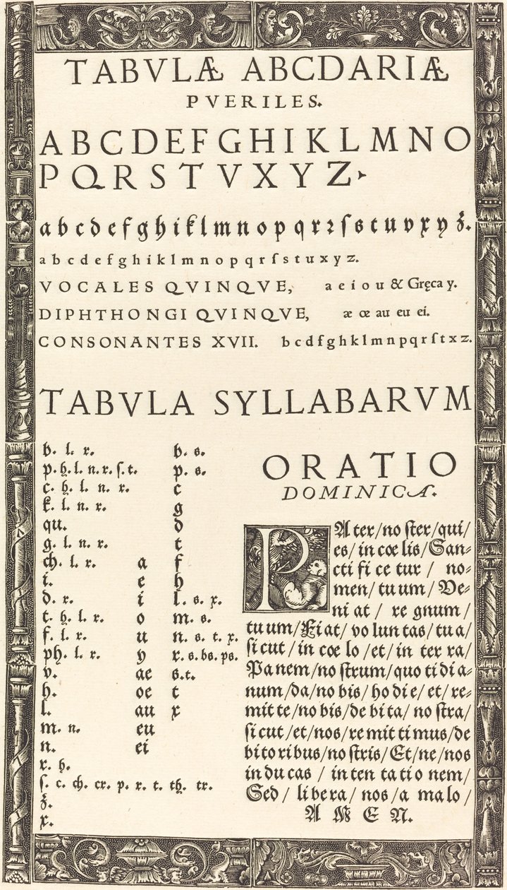 Alfabet for en Primer af Probably German 16th Century