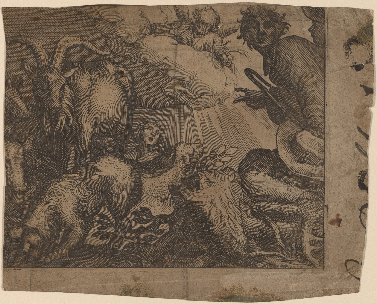 Bebudelse til hyrderne af Probably Netherlandish 17th Century