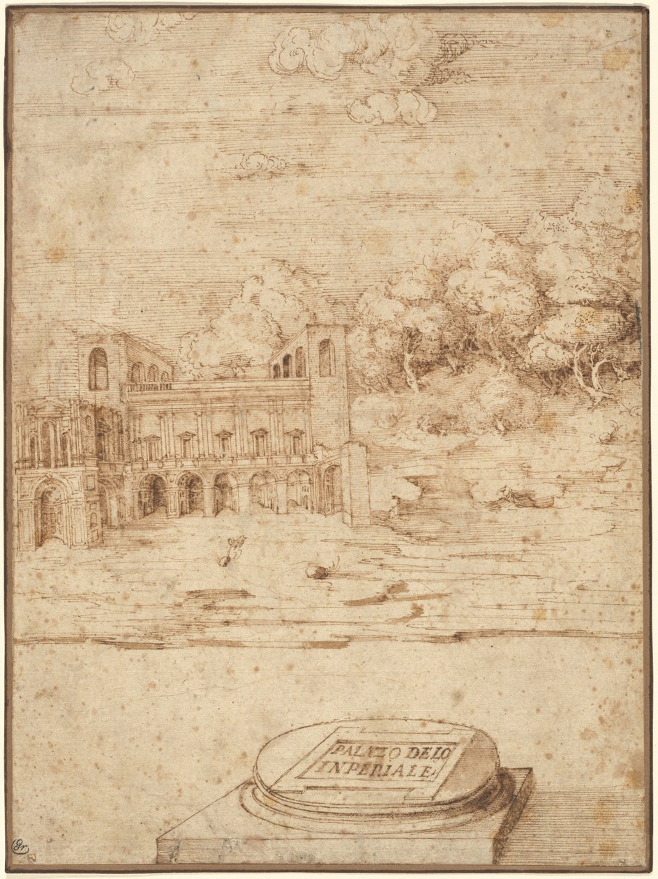 Den kejserlige villa af Probably Titian Venetian 16th Century