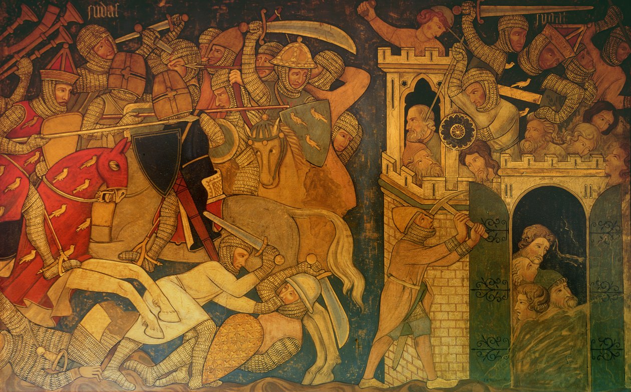 Slaget mellem Judas Maccabaeus og Timotheus og Masphas fald, rekonstruktion af en væg et maleri oprindeligt i Painted Chamber of the Palace of Westminster af Professor Ernest Tristram