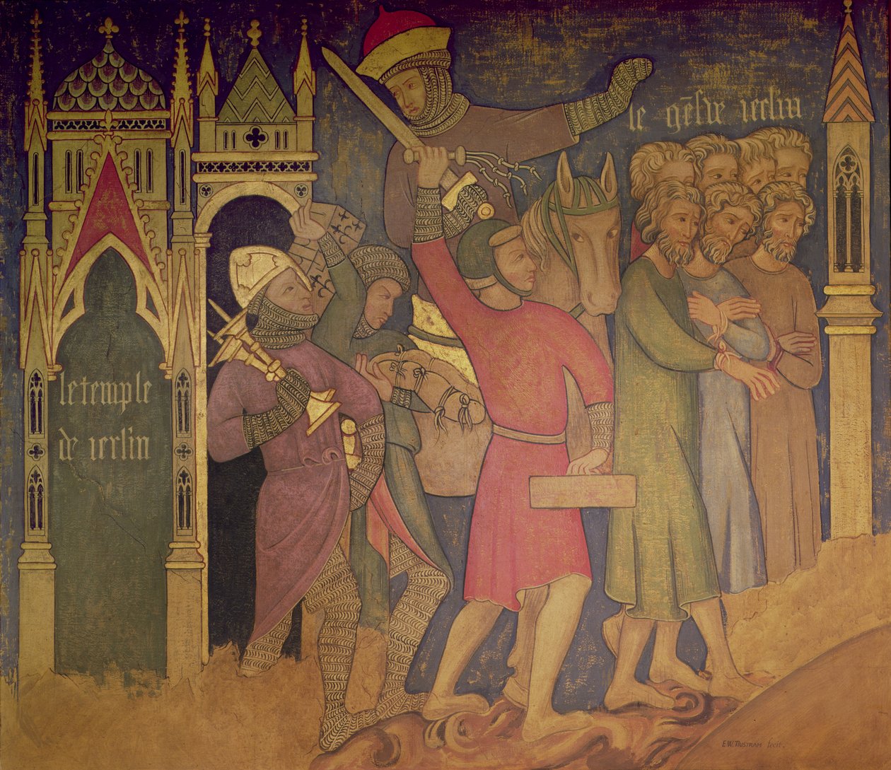 Jødernes fangenskab, rekonstruktion af en væg et maleri oprindeligt i Painted Chamber of the Palace of Westminster af Professor Ernest Tristram