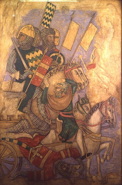 Antiochos historie, rekonstruktion af en væg et maleri oprindeligt i Painted Chamber of the Palace of Westminster af Professor Ernest Tristram