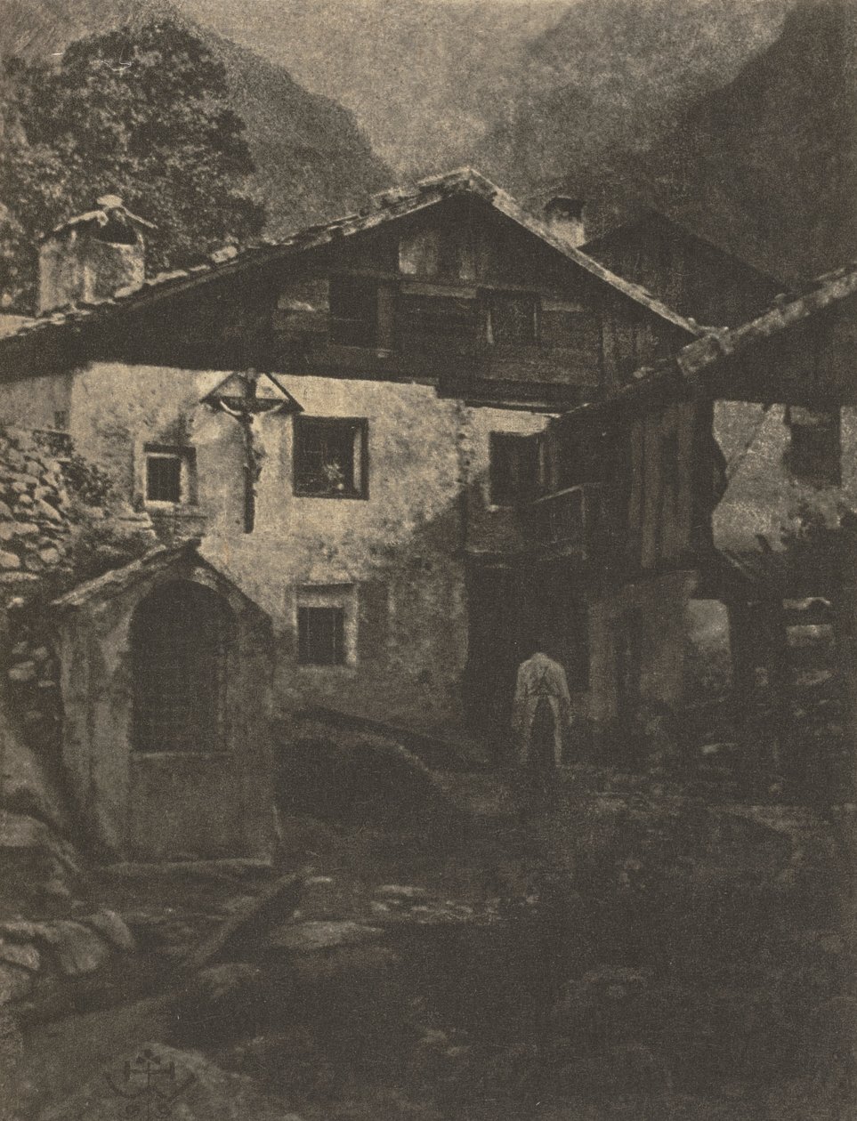 Kameraarbejde: A Village Corner, 1906. af Professor Hans Watzek