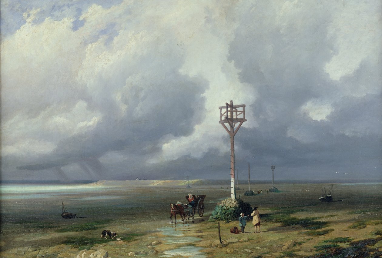 Passage du Gois ved Noirmoutier, 1859 af Prosper Barbot
