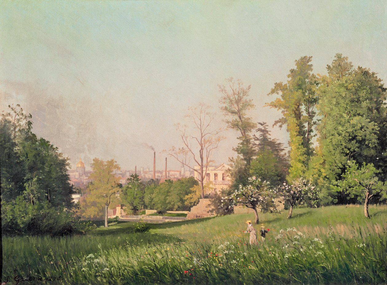 I parken ved Issy-les-Moulineaux, 1876 af Prosper Galerne