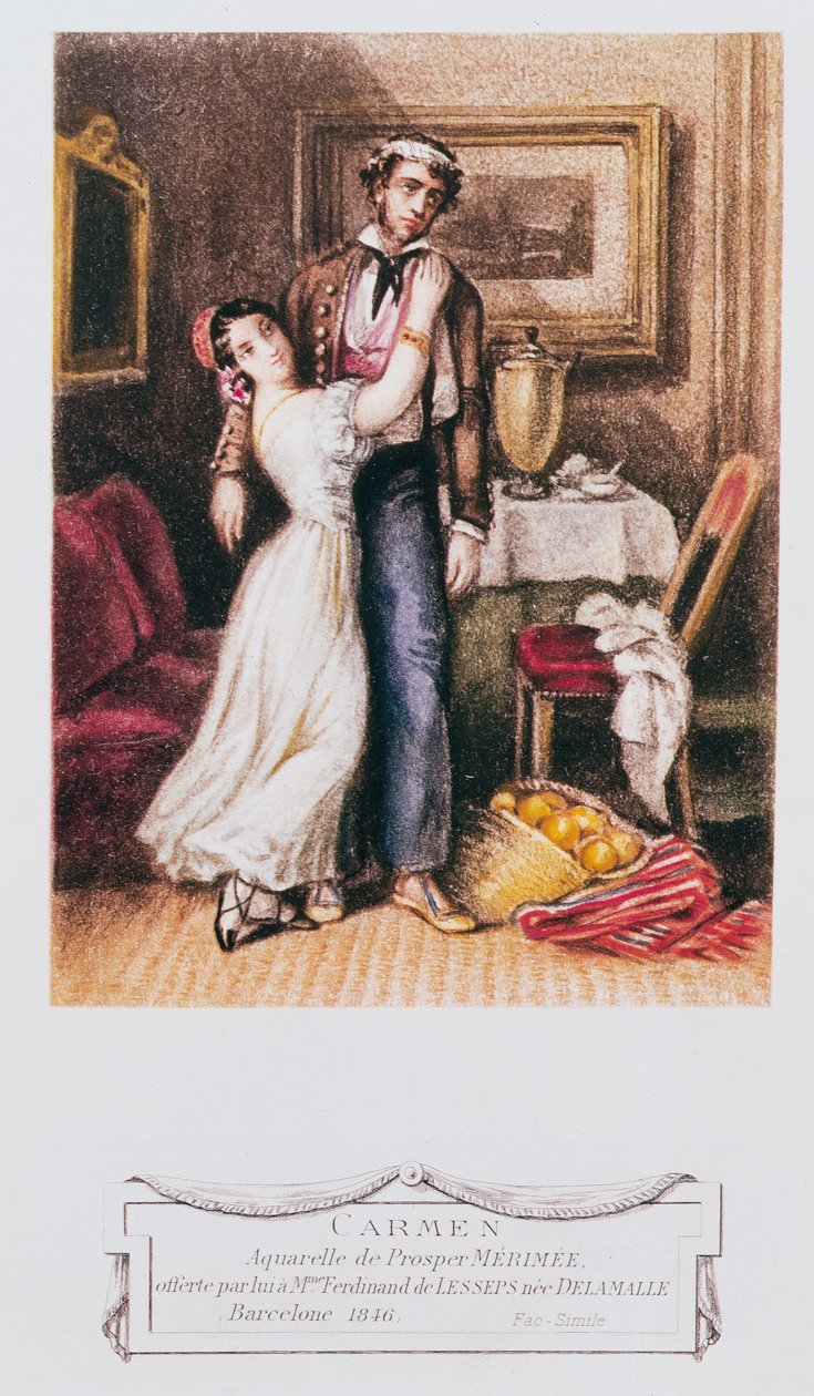 Carmen og Don Jose, 1846 af Prosper Merimee