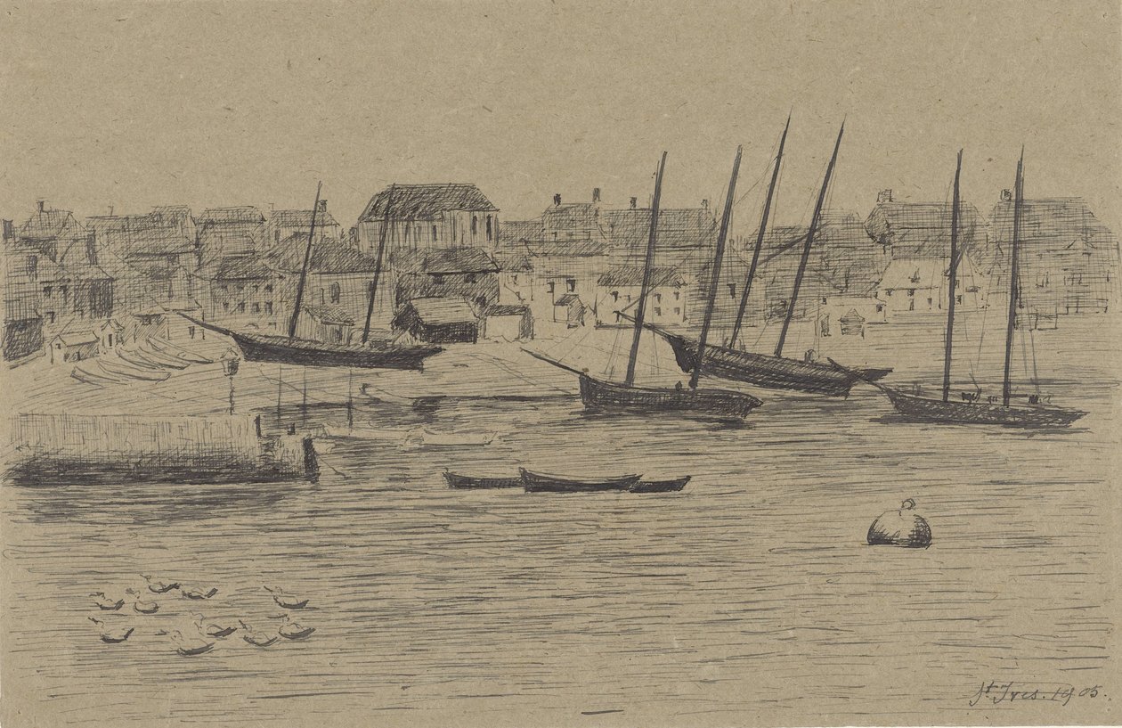 Fiskerbyen St. Ives af Prosper Alphonse Isaac