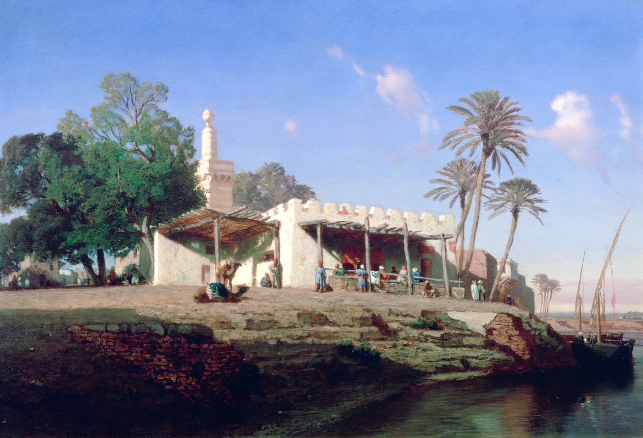 På bredden af Nilen, 1800-tallet af Prosper Georges Antoine Marilhat