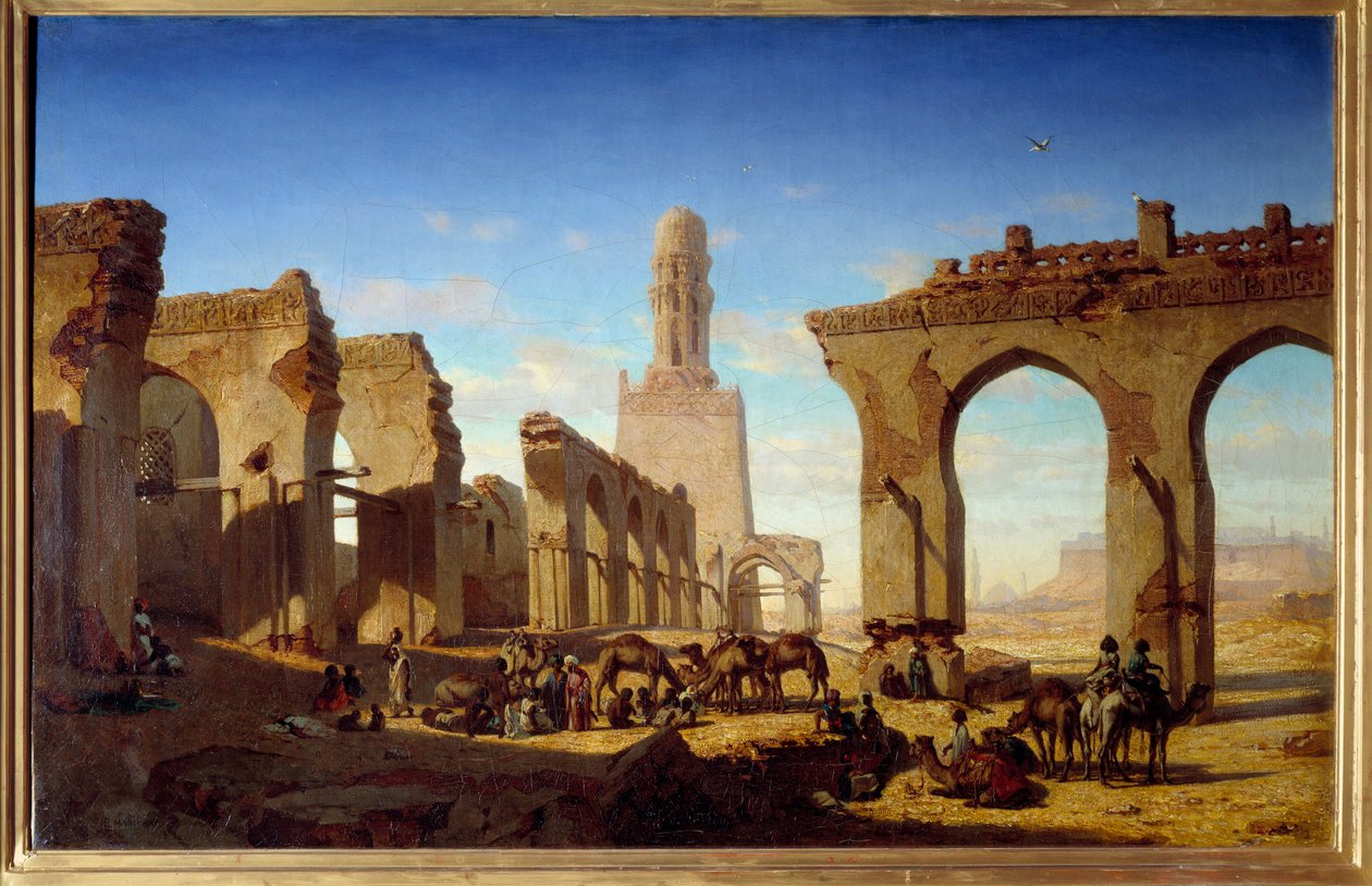 Ruinerne af moskeen af kaliffen Al Hakim i Cairo Maleri af Prosper Marilhat (1811-1847) 1800-tallet søn. 0,84x1,3 m af Prosper Georges Antoine Marilhat