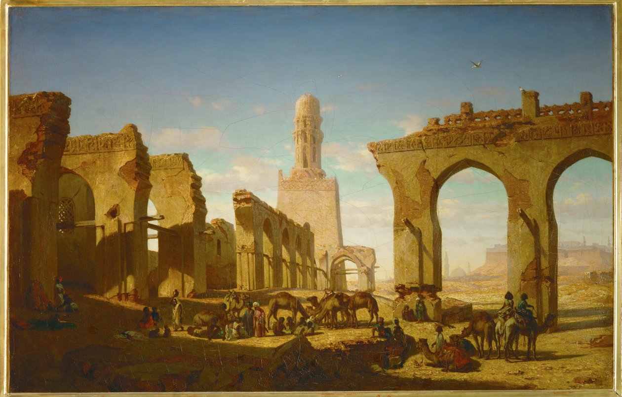 Ruinerne af Khalif Hakems moské i Cairo ... af Prosper Georges Antoine Marilhat