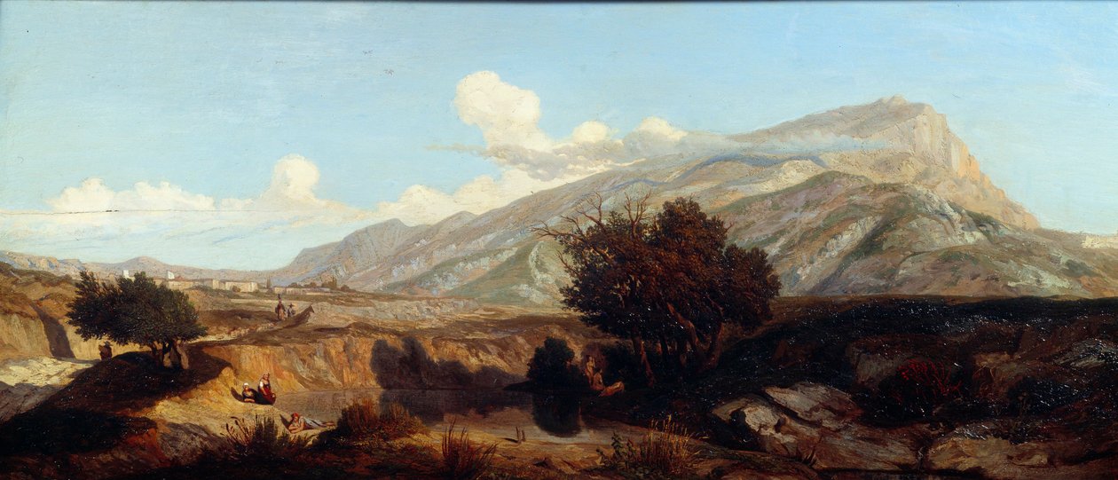 Udsigt over det hellige bjerg Victory-landskab af maquis i syd. Maleri af Prosper Joseph Gresy (1804-1874) 1800-tallet Aix en Provence, Musee Granet af Prosper Joseph Gresy
