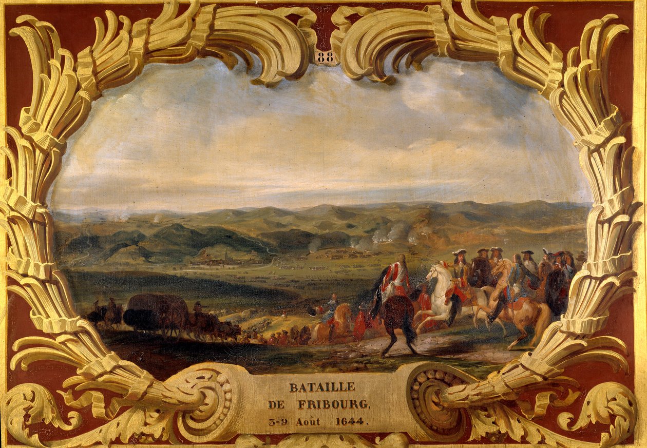 Slaget ved Fribourg fra 3. til 09/08/1644 Sejr af Grand Conde (Louis II Prince of Bourbon) (Bourbon-Conde) (1621-1686) og Henri de La Tour d