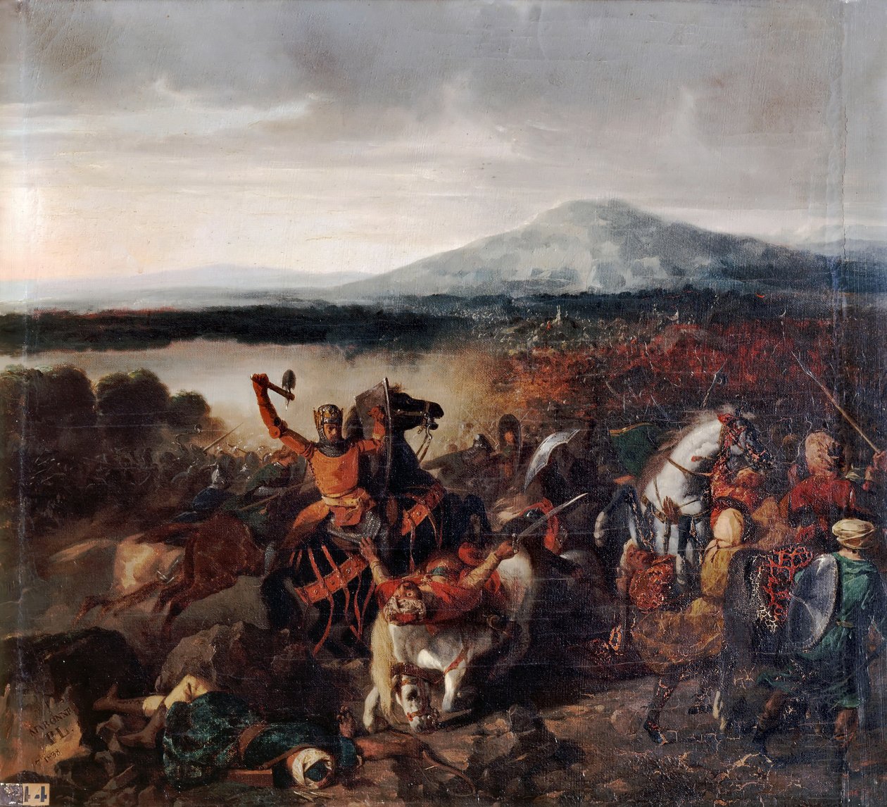 Roger I af Sicilien i slaget ved Cerami i 1061 af Prosper Lafaye or Lafait
