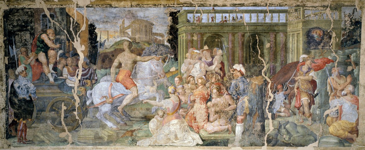 Historier om pave Sylvester og kejser Konstantin, af Prospero Fontana (1512-1597), fresco, sal, Palazzina della Viola, Bologna, Italien af Prospero Fontana