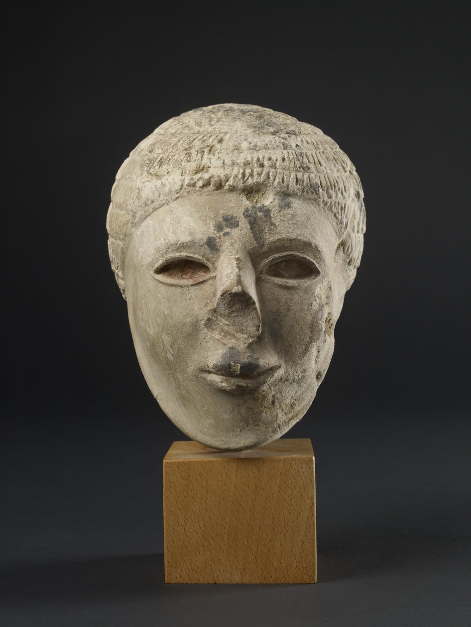 Kalkstensstatuette af en skægget mand (kalksten) af Protodynastic Period Egyptian