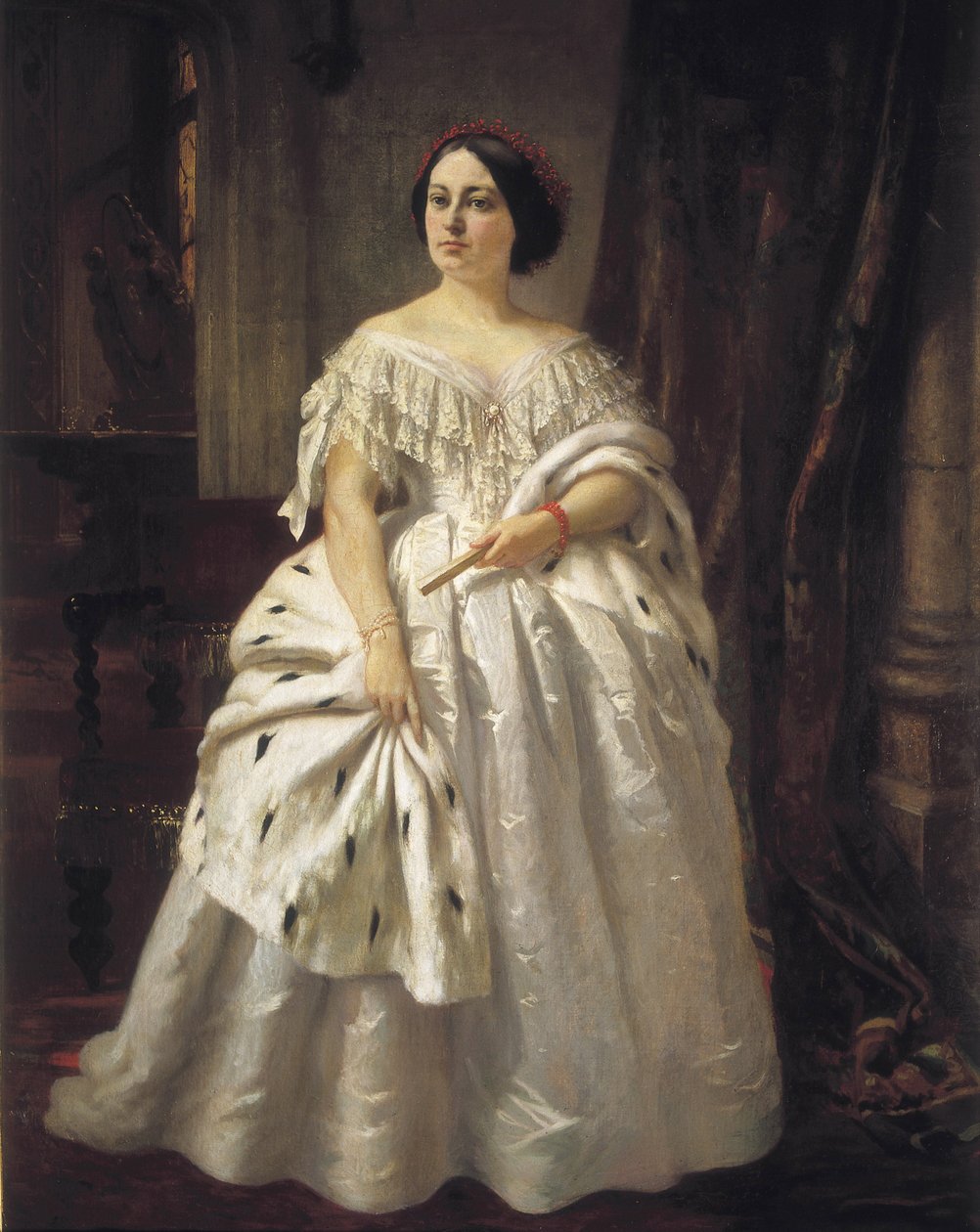 LAMADRID, Teodora (1821-1886). Spansk skuespillerinde (olie på lærred) af Prudent Louis Leray