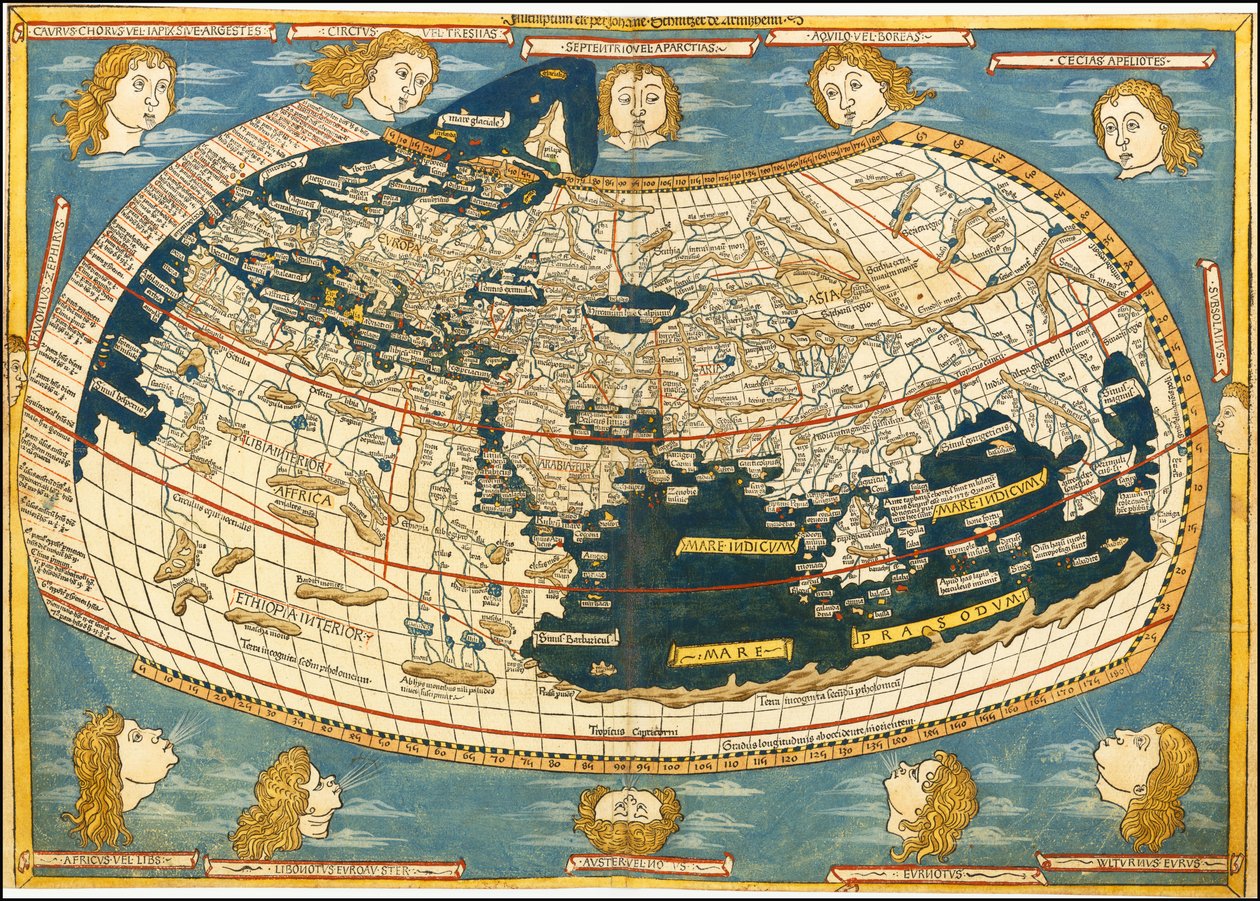 1482 Ulm Ptolemæus verdenskort af Ptolemy