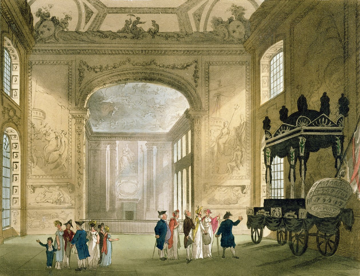 Greenwich Hospital fra Ackermanns Microcosm of London (print) af Pugin and Rowlandson
