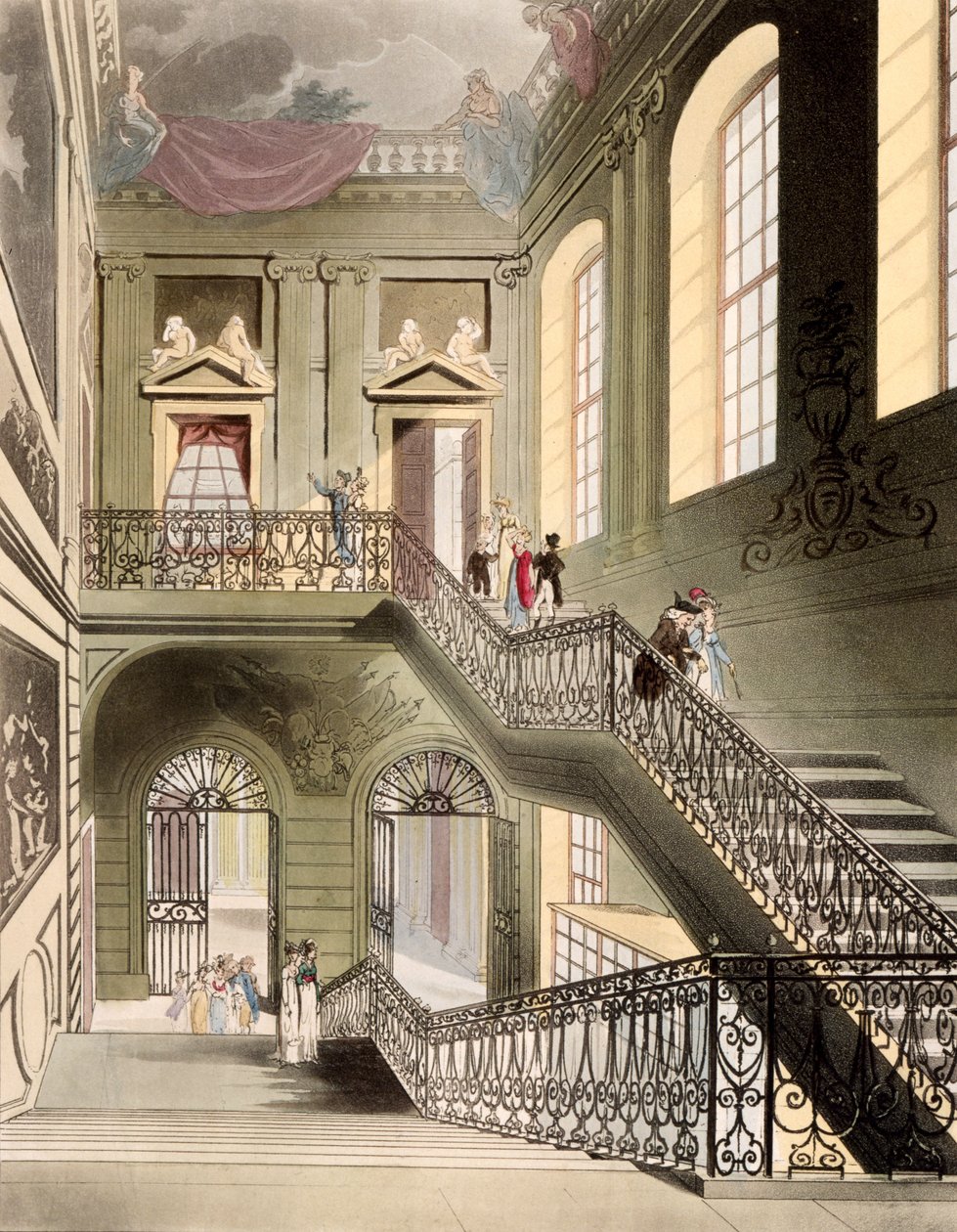 Hall og trappe på British Museum, fra 