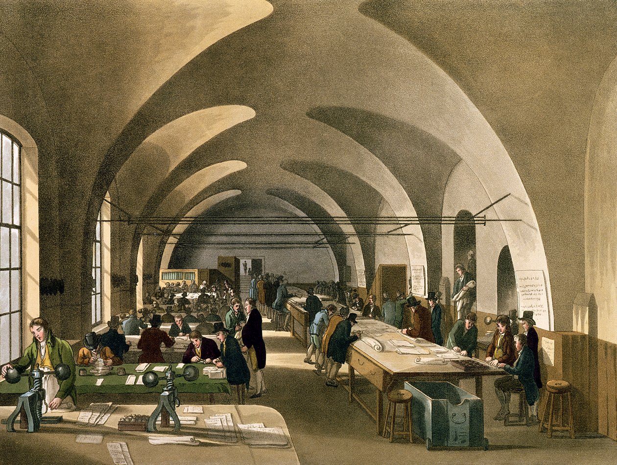 Frimærkekontoret, Somerset House, fra Ackermann
