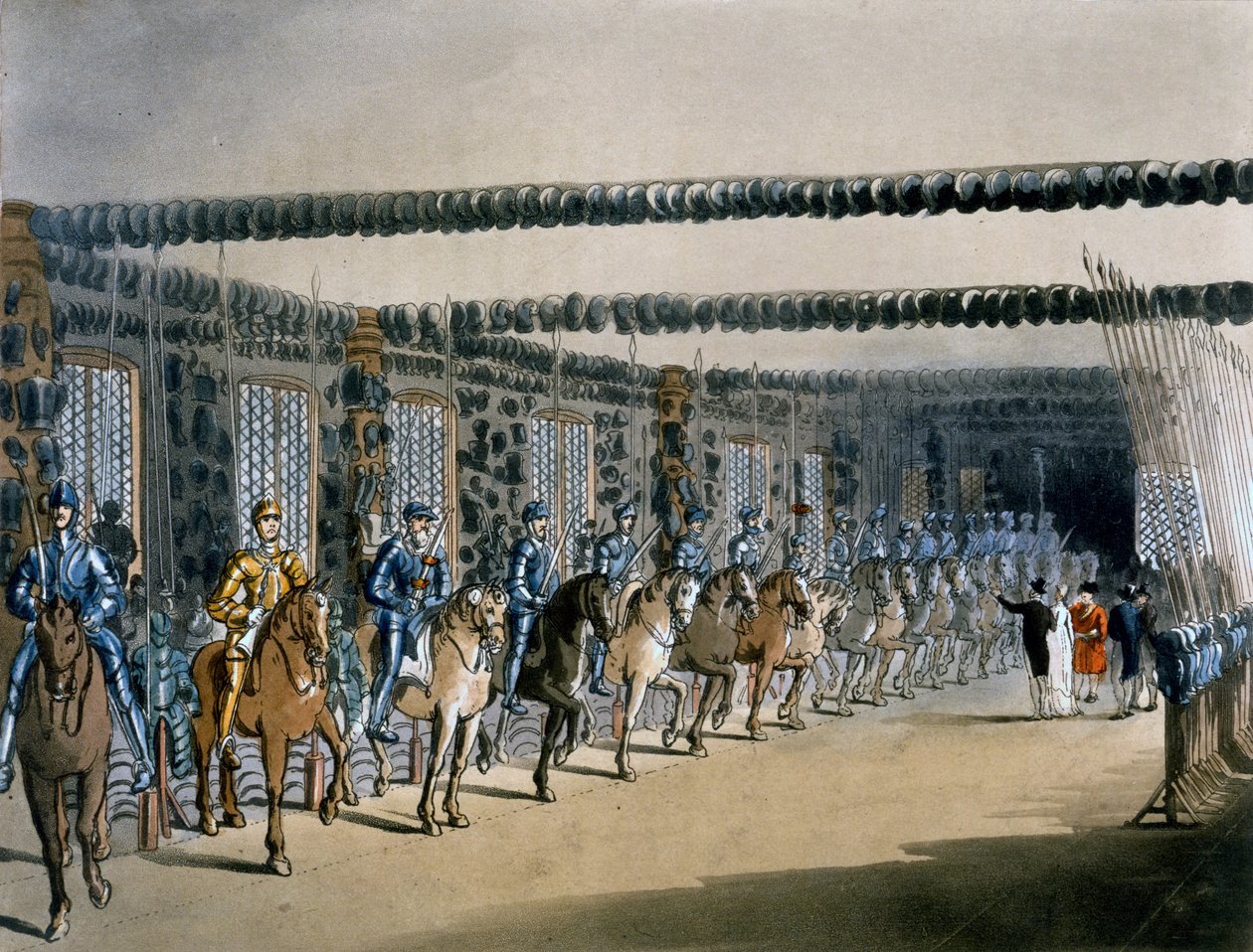 Horse Armor Tower, tryk lavet af R. Ackerman, 1809 af Pugin and Rowlandson