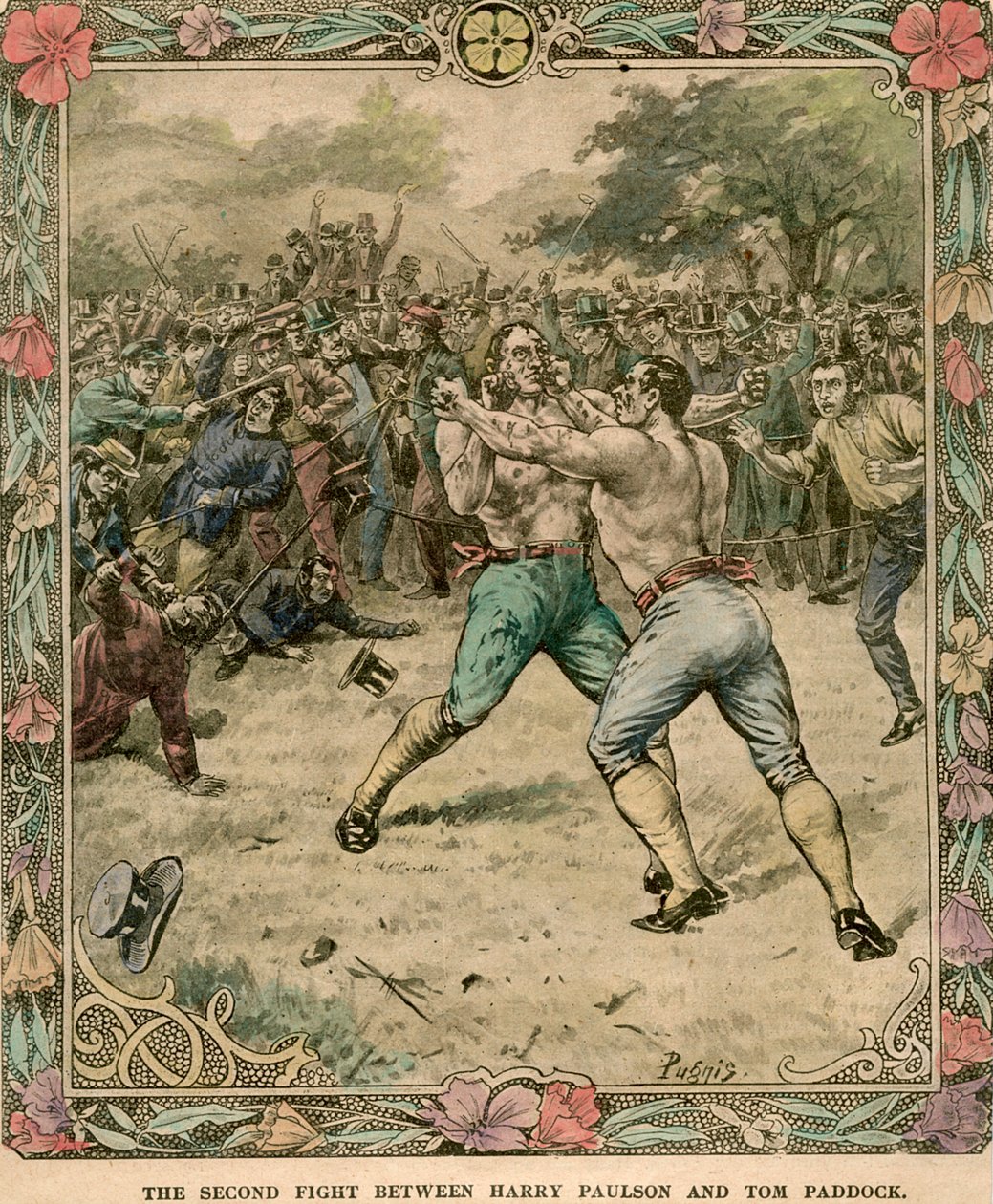 Den anden kamp mellem Harry Paulson og Tom Paddock, 1851 slutningen af det 19. eller begyndelsen af det 20. århundrede. af Pugnis