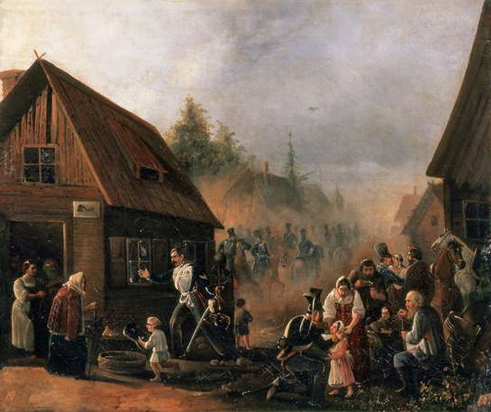 Scene fra den russisk-franske krig i 1812, 1852 af Pyotr Baykov