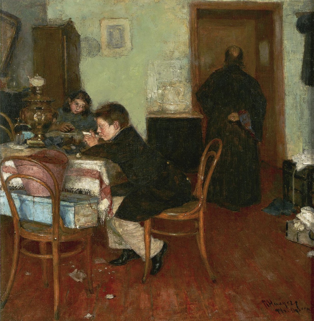 The Childrens Tea Time, 1894 af Pyotr Alexandrovich Nilus