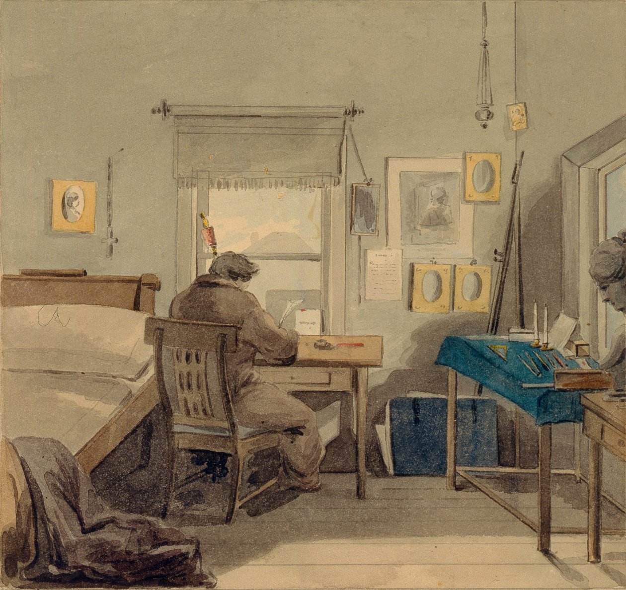 På arbejde. I Pavel Nashchokin House, 1824 af Pyotr Fyodorovich Sokolov